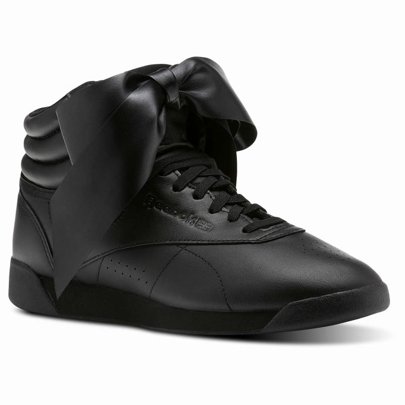Tenisi Reebok Freestyle Hi Satin Bow Dama Negrii/Gri Romania HP4686GZ
